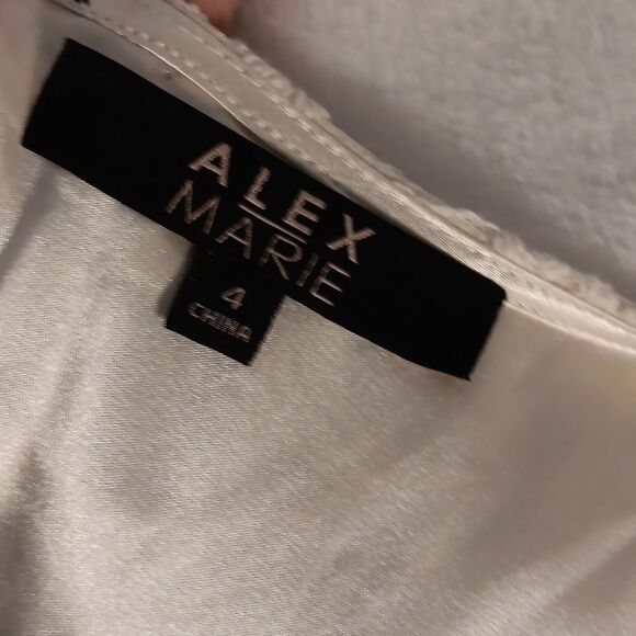 Alex Marie Elegant Cream Lace Dress - Picture 8 of 9